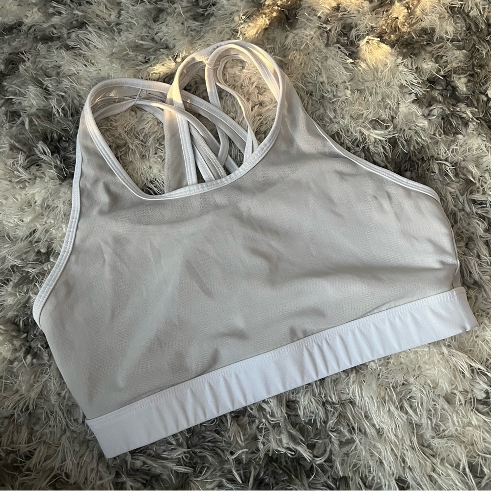 Fabletics White Mesh Sports Bra